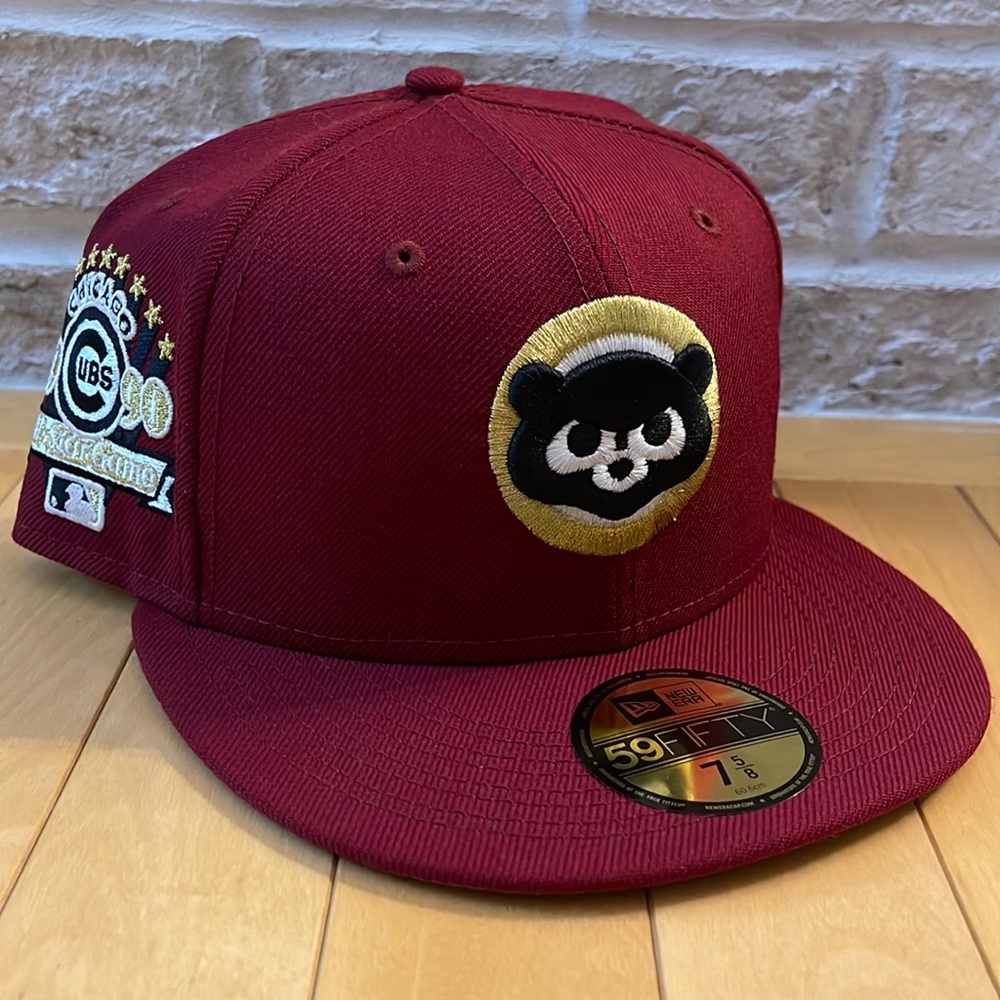 New Era 59Fifty Chicago Cubs Fitted Hat Size 7 3/8 Grey UV READ SIZE DESCRIPTION